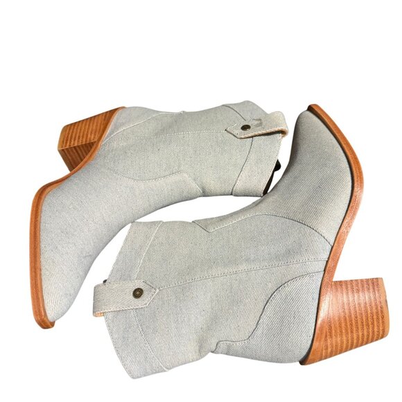 7 For All Mankind Womens Denim Blue Western Cowboy Ankle Boots, Size 36 NWOB - Picture 6 of 10